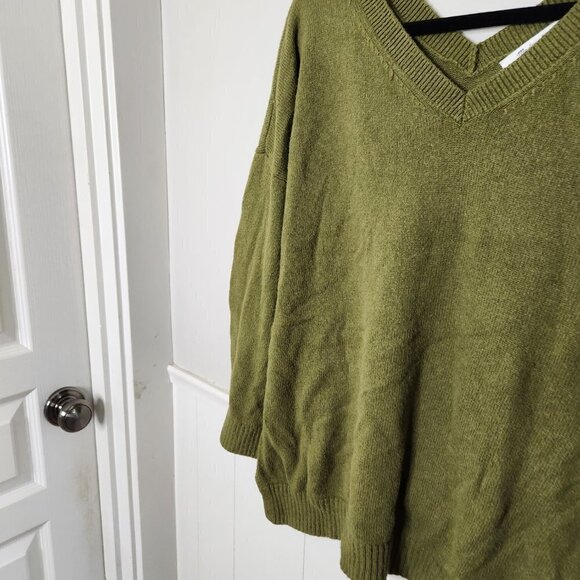 MADEWELL Green Knit V Neck weater - Picture 2 of 6